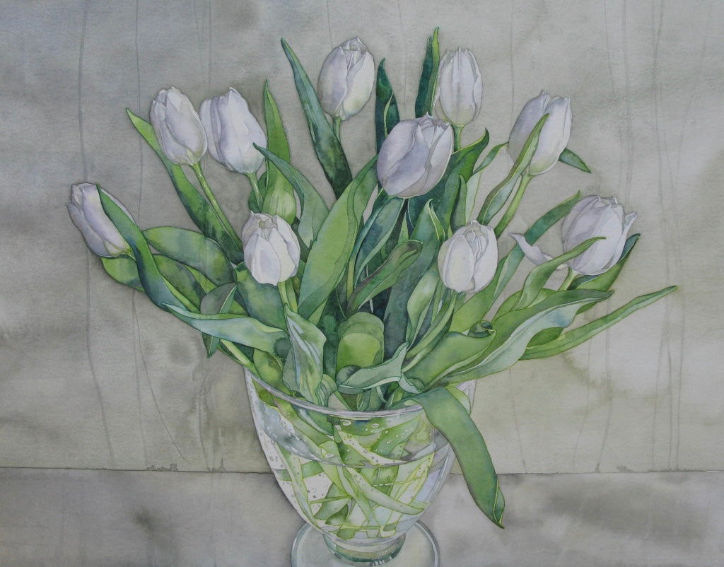 WHITE TULIPS - Original Painting