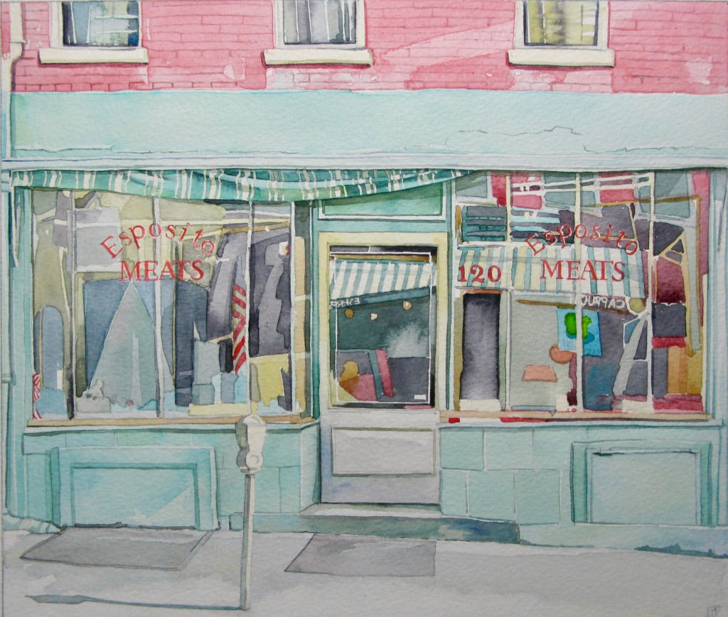 EPOSITO MEATS, MULBERRY STREET,  NEW YORK - Original Painting